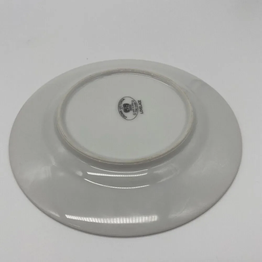 4 Vtg Crown Victoria Fine China Lovelace 6 1/2